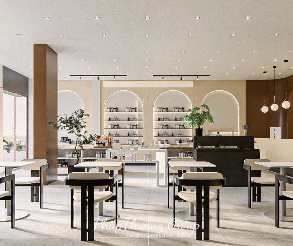 Thiết kế quán cafe, thiết kế quán trà sữa, quán cafe đẹp, quán trà sữa đẹp, pháp thường nhóm, phapthuonggroup