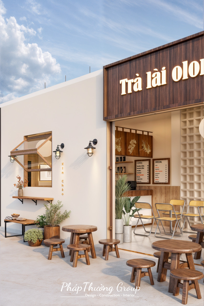 Thiết kế quán cafe, thiết kế quán trà sữa, quán cafe đẹp, quán trà sữa đẹp, pháp thường nhóm, phapthuonggroup