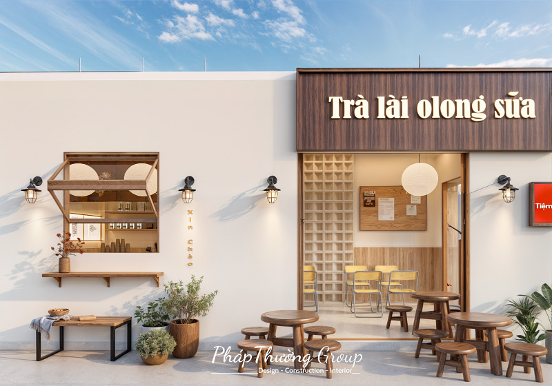 Thiết kế quán cafe, thiết kế quán trà sữa, quán cafe đẹp, quán trà sữa đẹp, pháp thường nhóm, phapthuonggroup