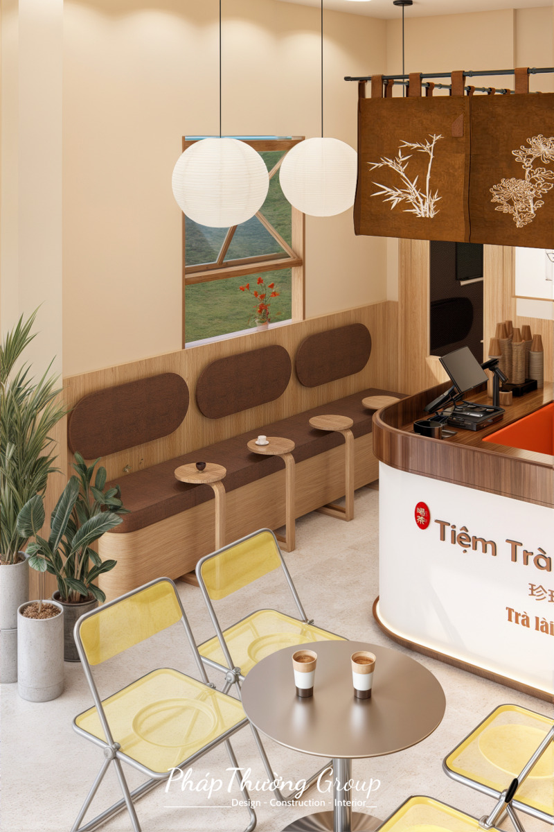 Thiết kế quán cafe, thiết kế quán trà sữa, quán cafe đẹp, quán trà sữa đẹp, pháp thường nhóm, phapthuonggroup