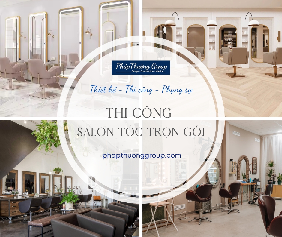 thi công salon tóc, decor salon tóc, decor tiệm tóc nam, decor tiệm tóc nữ, nội thất salon tóc, pháp thường group, phapthuonggroup